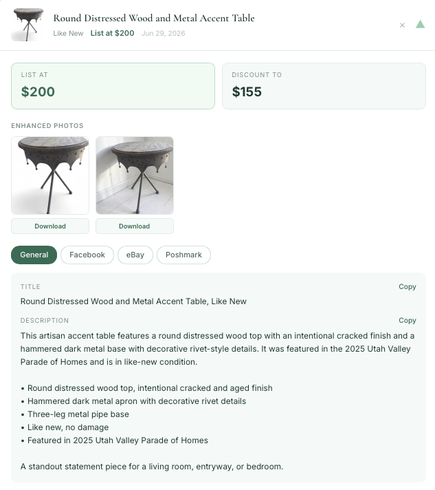 Sample BrightListed listing